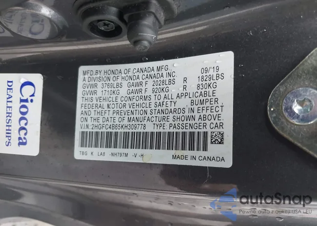 2HGFC4B65KH309778: 42285190