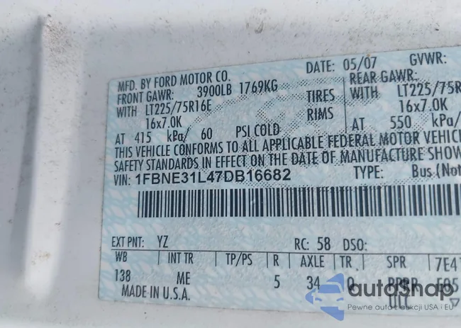 1FBNE31L47DB16682: 42286228