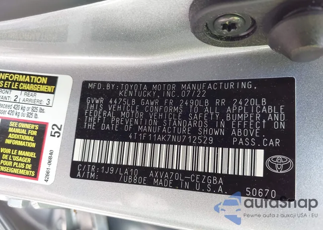 4T1F11AK7NU712529: 42286369