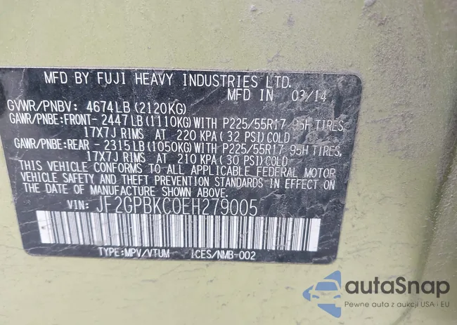 JF2GPBKC0EH279005: 42286421