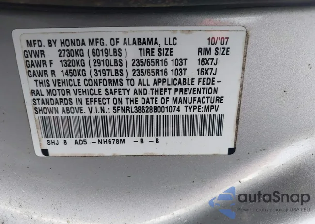 5FNRL38628B001074: 42286439