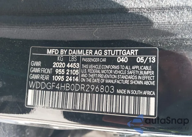 WDDGF4HB0DR296803: 42286512