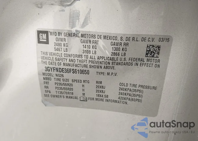 3GYFNDE36FS610650: 42286525