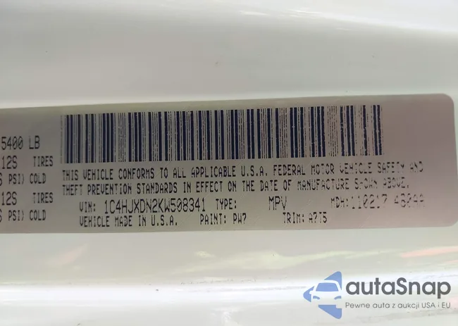 1C4HJXDN2KW508341: 42286619