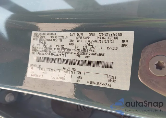 1FMEE5DP5MLA71724: 42286668