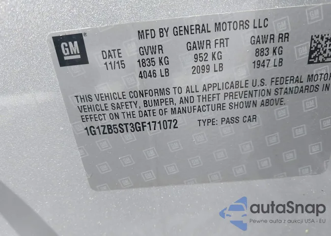 1G1ZB5ST3GF171072: 42286806