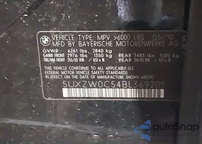 5UXZW0C54BL369201: 42285920