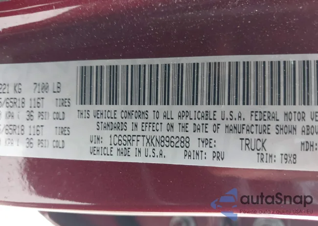 1C6SRFFTXKN896288: 42286067