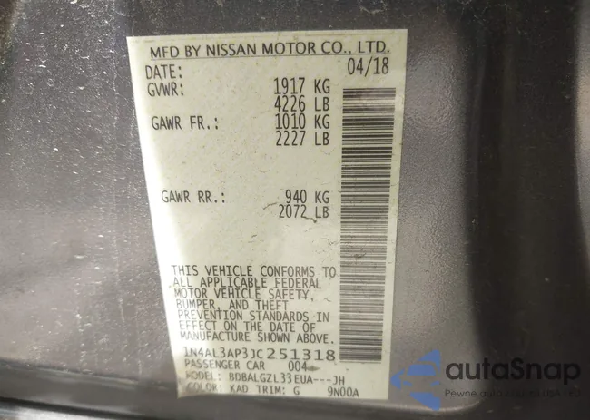 1N4AL3AP3JC251318: 42286153