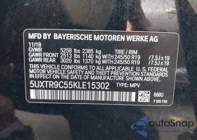 5UXTR9C55KLE15302: 42286167