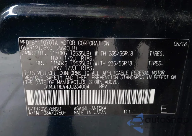 JTMJFREV4JJ234004: 42287538