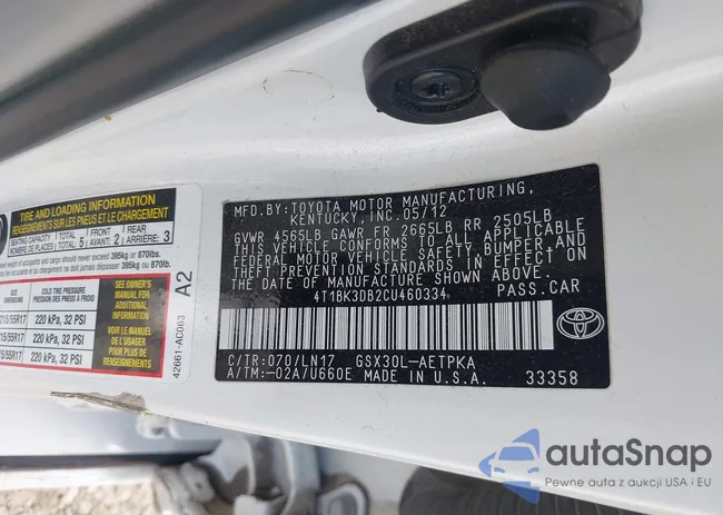 4T1BK3DB2CU460334: 42287619