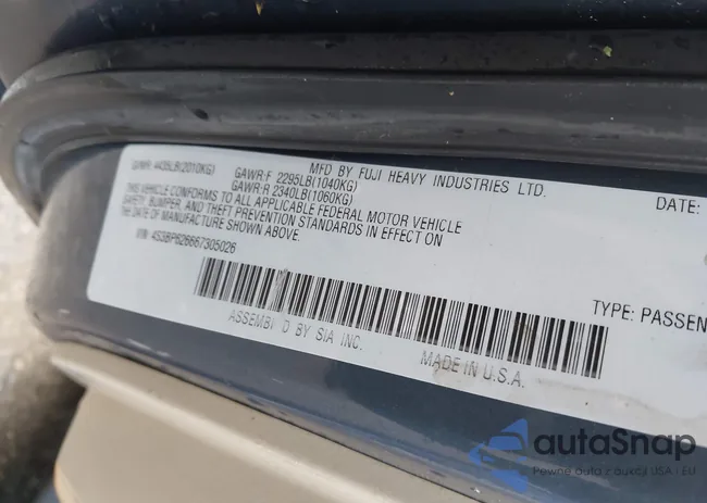 4S3BP626667305026: 42286899