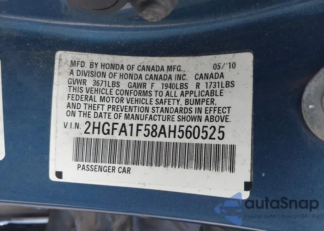 2HGFA1F58AH560525: 42286904
