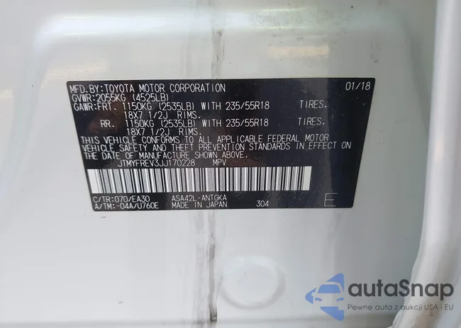 JTMYFREV3JJ170228: 42287089