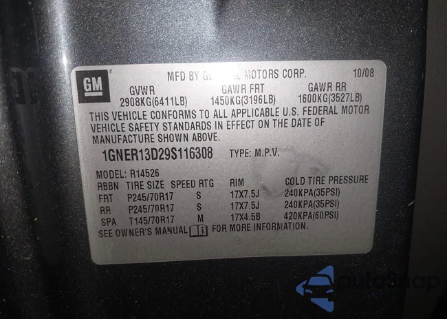 1GNER13D29S116308: 42288226