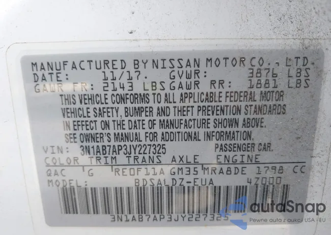 3N1AB7AP3JY227325: 42288340