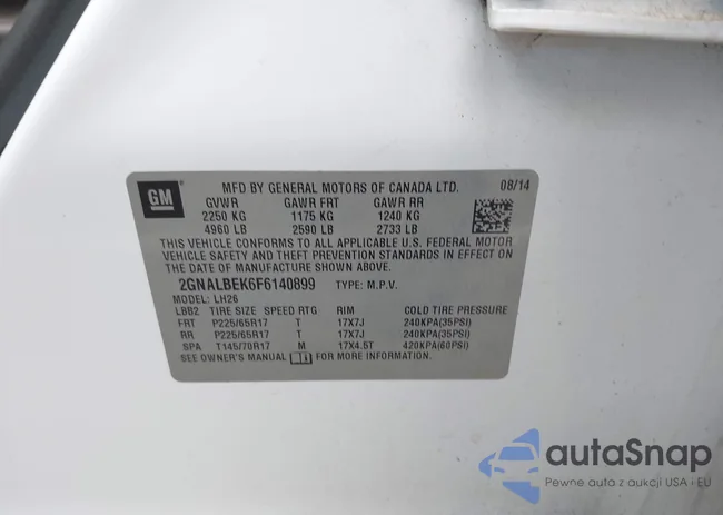 2GNALBEK6F6140899: 42288349