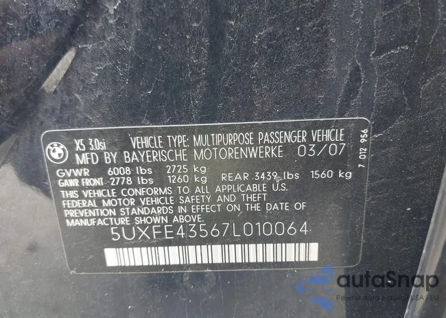 5UXFE43567L010064: 42288799