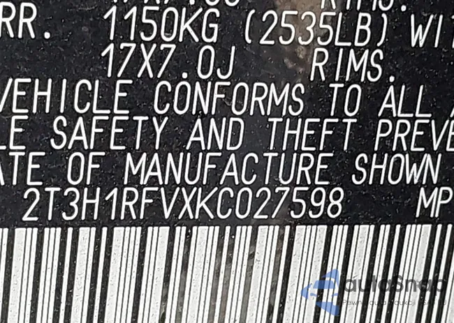 2T3H1RFVXKC027598: 42287894