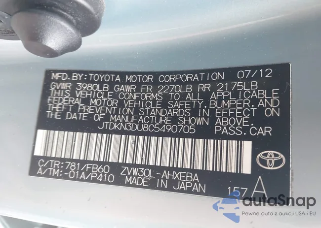 JTDKN3DU8C5490705: 42287933