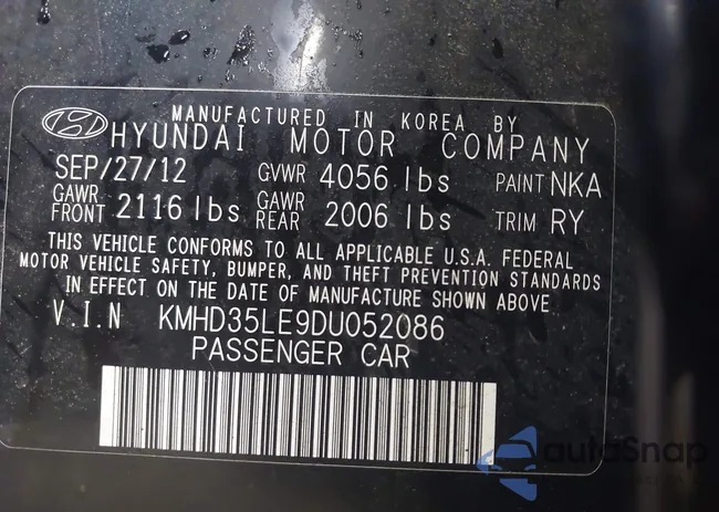 KMHD35LE9DU052086: 42287940