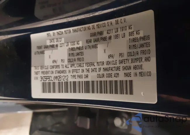 3MZBPBCLXMM251212: 42289264