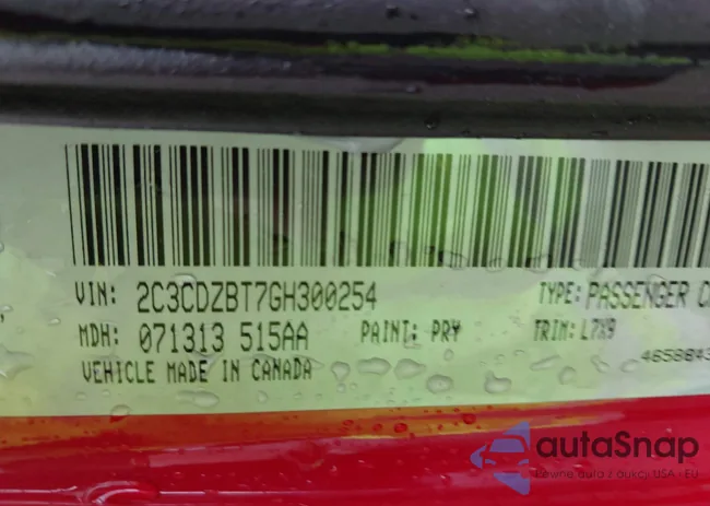 2C3CDZBT7GH300254: 42289267