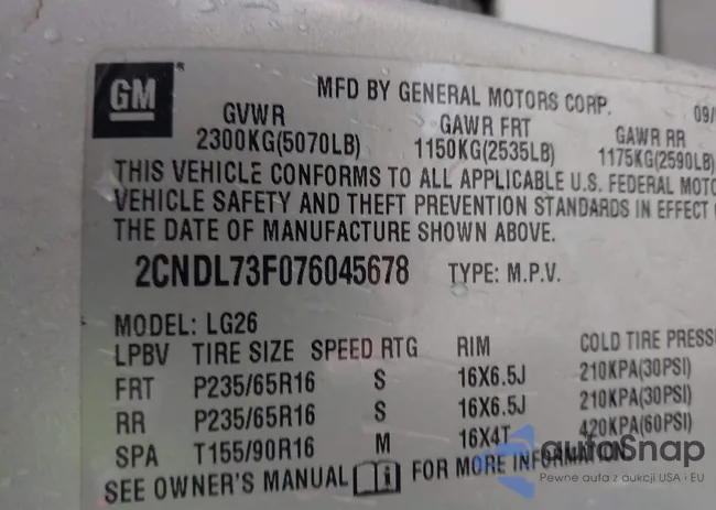 2CNDL73F076045678: 42289287