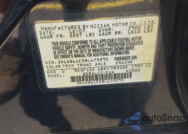 3N1AB61E28L675295: 42289289