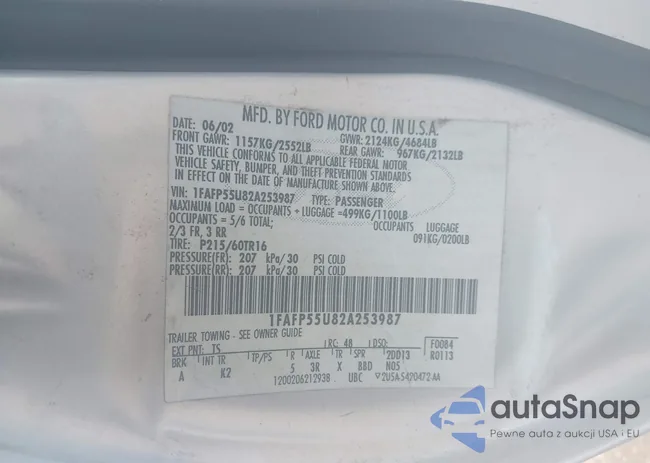 1FAFP55U82A253987: 42289302