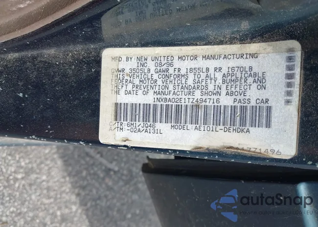 1NXBA02E1TZ494716: 42289305