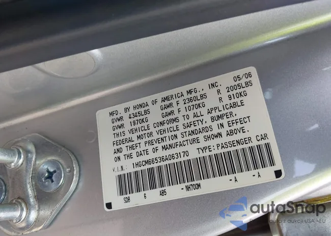 1HGCM66536A063170: 42289365