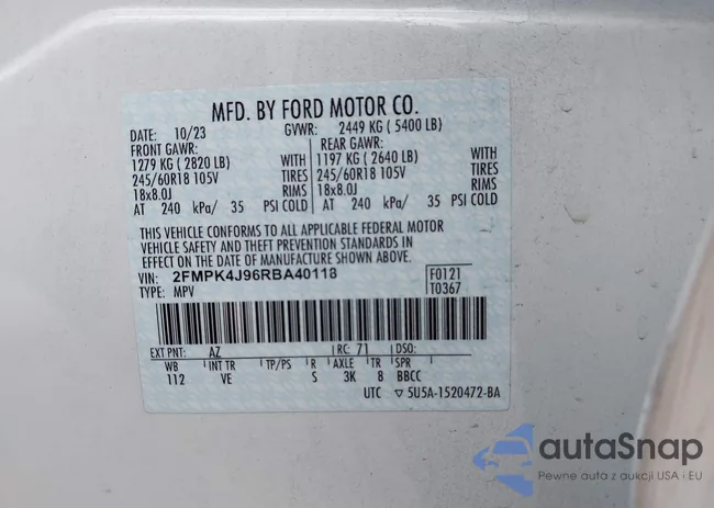 2FMPK4J96RBA40118: 42289381