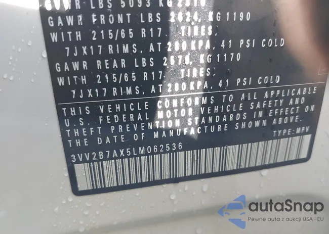 3VV2B7AX5LM062536: 42289398