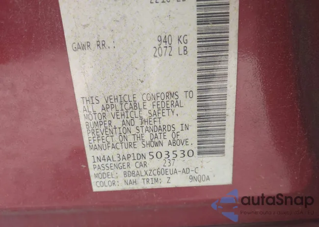 1N4AL3AP1DN503530: 42289469