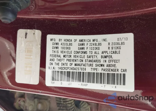 1HGCR2F34DA257938: 42289530