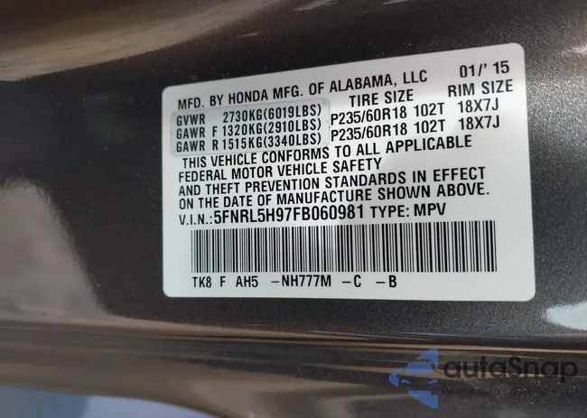 5FNRL5H97FB060981: 42289631