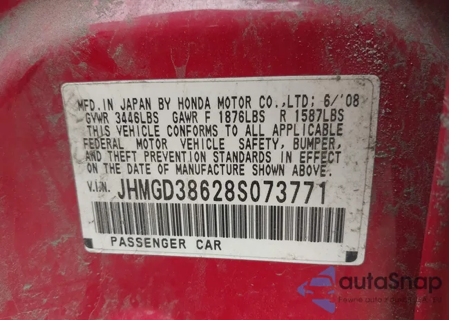 JHMGD38628S073771: 42289811