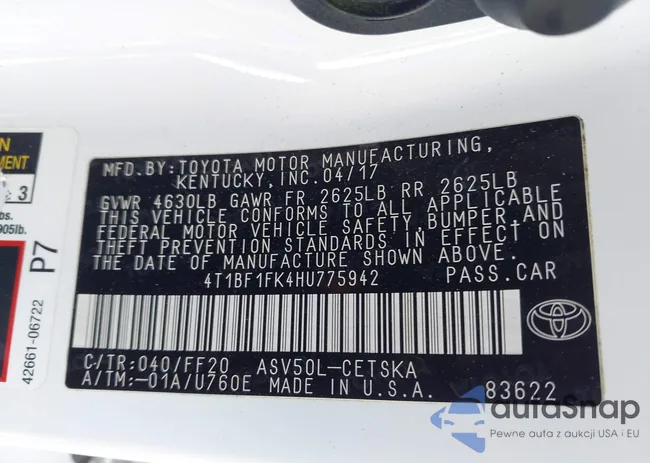 4T1BF1FK4HU775942: 42288819