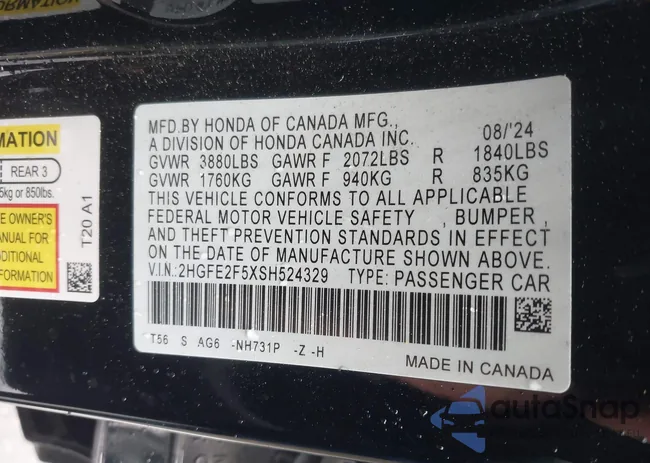 2HGFE2F5XSH524329: 42288843