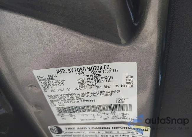 1FTFW1EF0DFC76385: 42288954