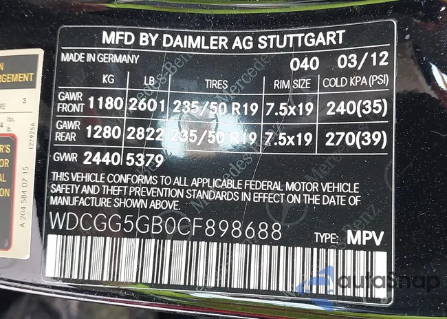 WDCGG5GB0CF898688: 42289131