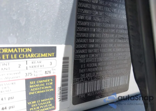 SALYL2RX5JA770768: 42290272