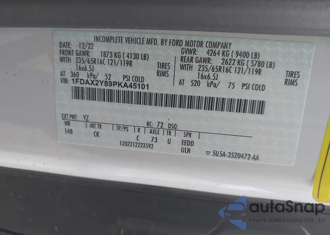1FDAX2Y89PKA45101: 42290294