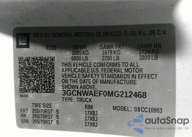 3GCNWAEF0MG212468: 42290433