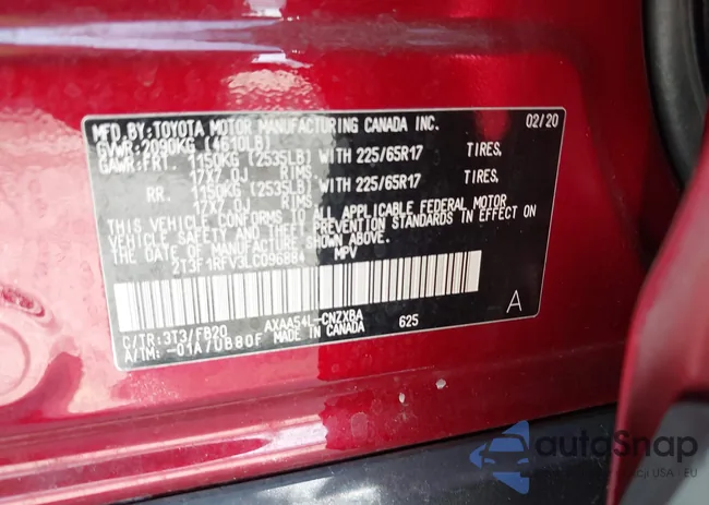 2T3F1RFV3LC096884: 42290437