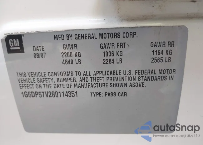 1G6DP57V280114351: 42290445