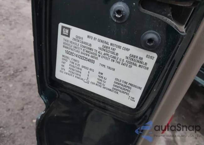 1GCEC14V22Z254803: 42290477