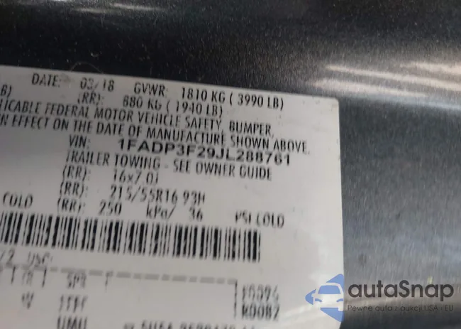 1FADP3F29JL288761: 42290510